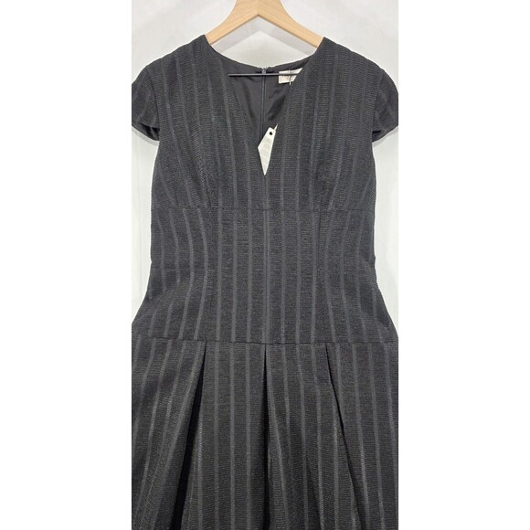 NWT Amanda Wakeley Womens Midi Dress Pleated Textured Black Old Money Rare US 10 - Picture 8 of 15